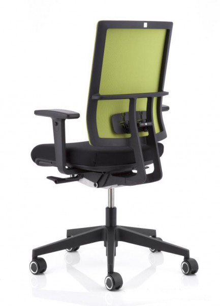 Koehl Anteo-UP ergonomischer Bürodrehstuhl Flachpolster smaragd grün Sitzpolster kosmos-schwarz Rückseite